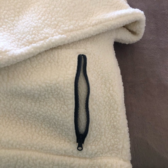 J. Crew Woman’s Sherpa Fleece Half-Zip Pullover Jacket X-Large Teddy Ivory - Picture 6 of 16